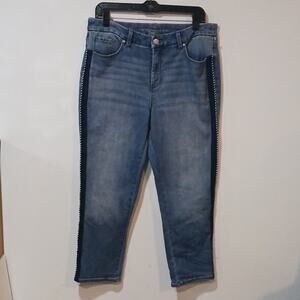 Chicos So Slimming Girlfriend slim leg crop nautical trim jeans 8